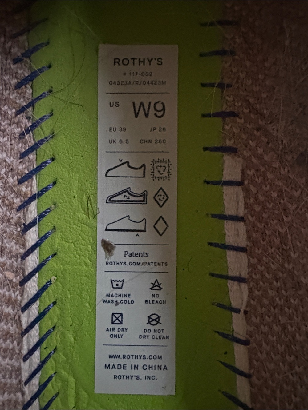Rothy's The Scuff Slipper Cozy Cat Gray / Peach Size 9 - Picture 7 of 7
